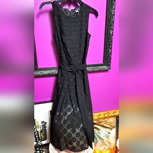 Tommy Hilfiger Little Black Dress. 2 Layer. Raised Circle Pattern Size 2